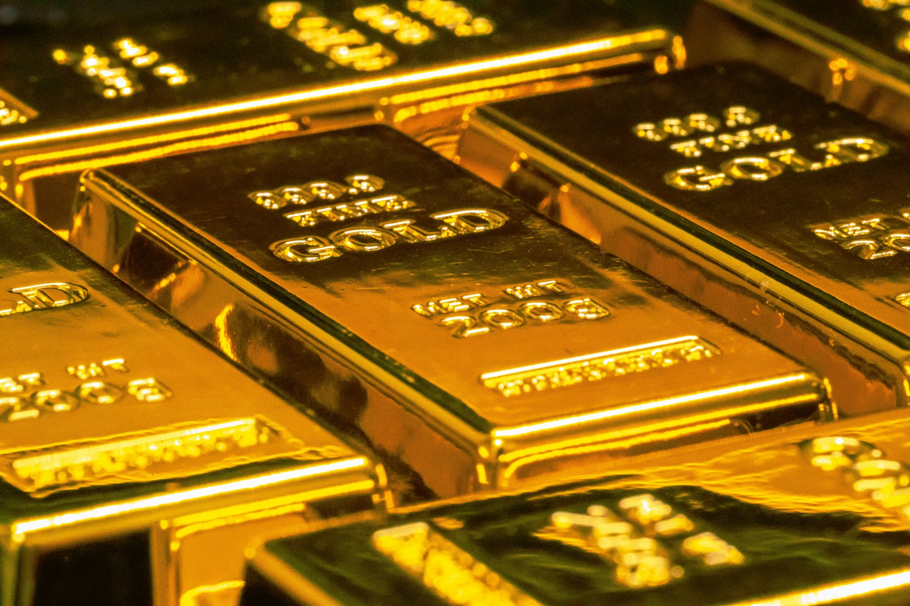 Gold bars with warm metallic reflections